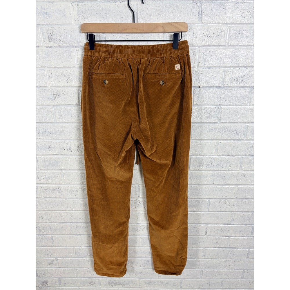 Marine Layer Saturday Pant Mens S Brown Corduroy Elastic Waist Tapered Casual - Picture 2 of 14